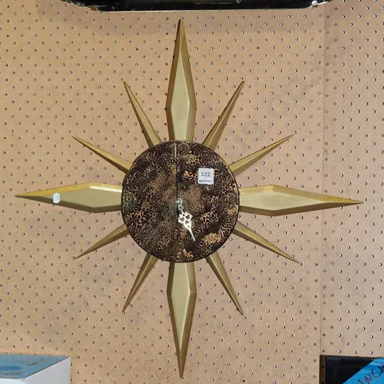 retro homemade? sunburst wall clock H600