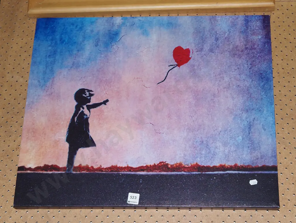 Banksy photo print on boxed canvas Image 1++