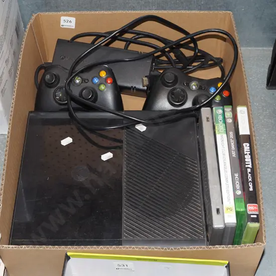 x-box 360, 2x controllers, some games