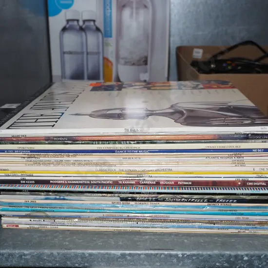 stack of LPs