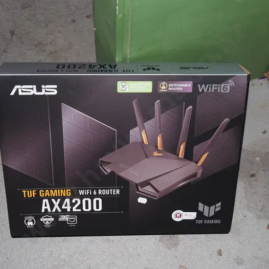 boxed Asus gaming wi-fi router