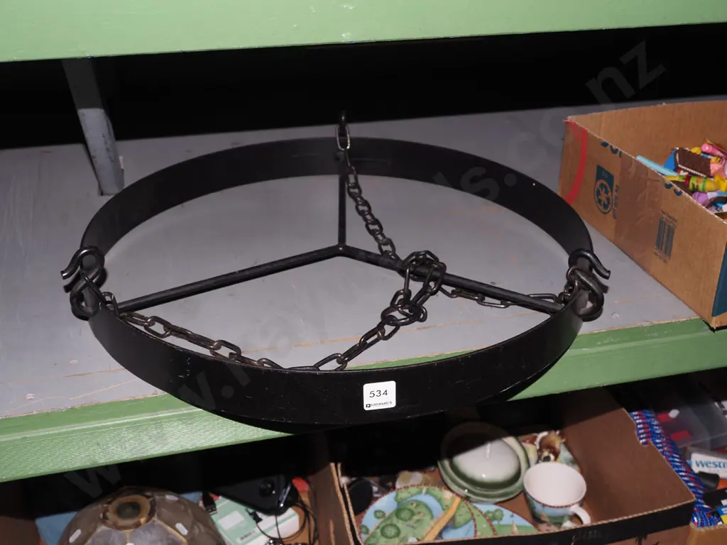 black metal hanging kitchen utensil holder Diam500 Image 1++