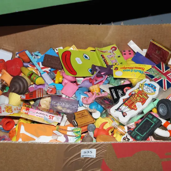 box of rubbers/erasers