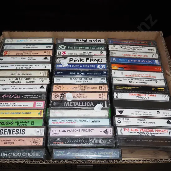 box; tape cassettes