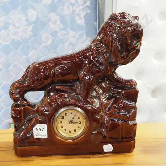 lion themed ceramic wall clock