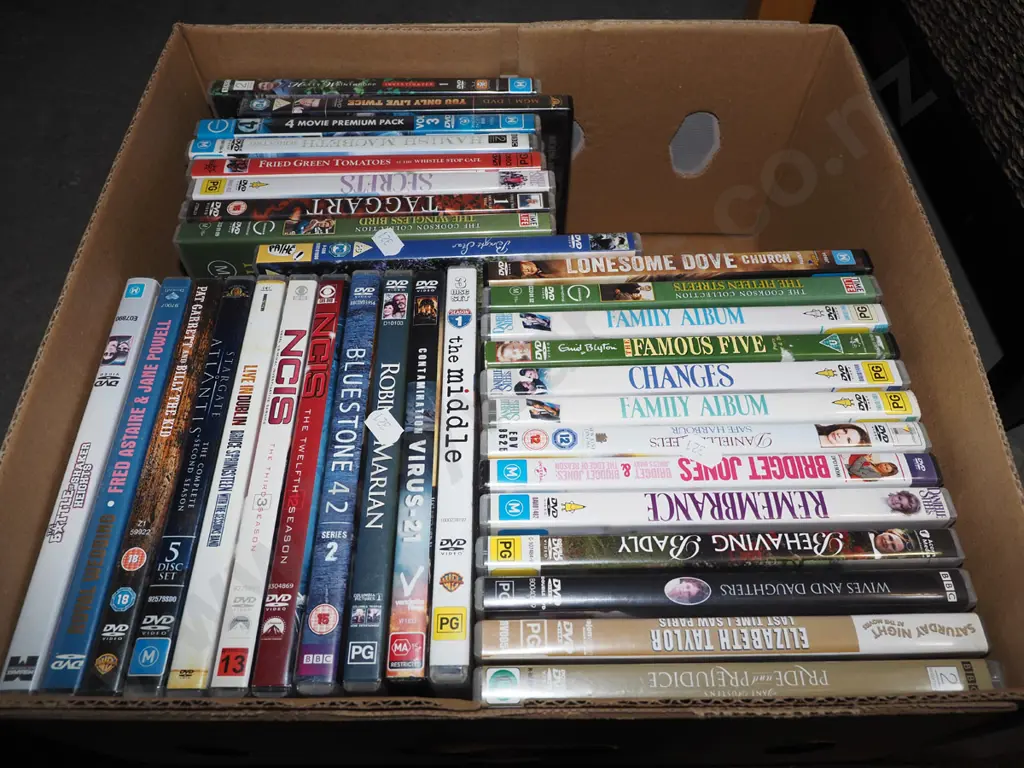 box of DVDs Image 1++