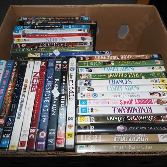 box of DVDs