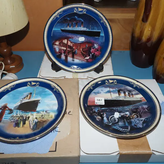 3x Bradford Exchange Titanic plates