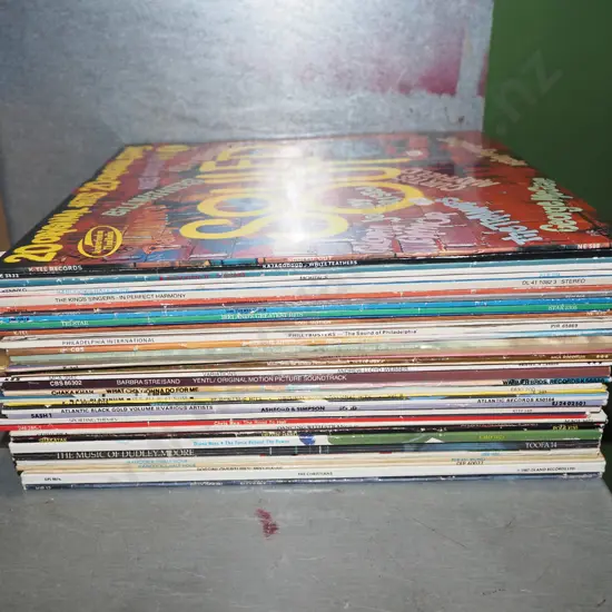 stack of LPs