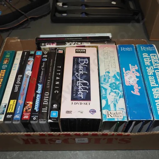 box of DVDs