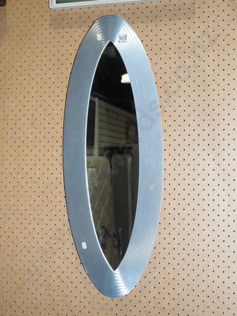 aluminium framed oval wall mirror H750 Image 1++