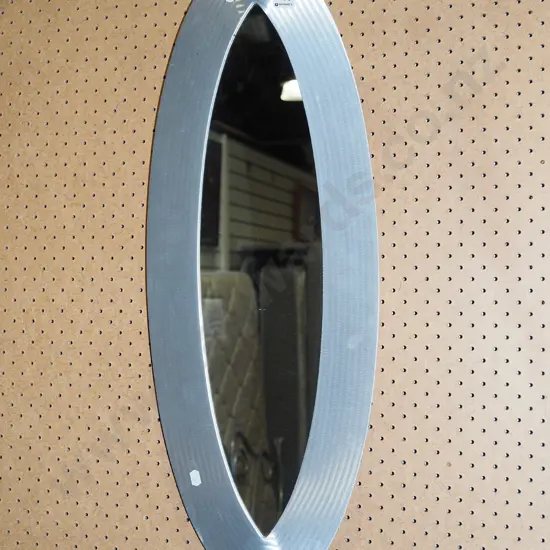 aluminium framed oval wall mirror H750