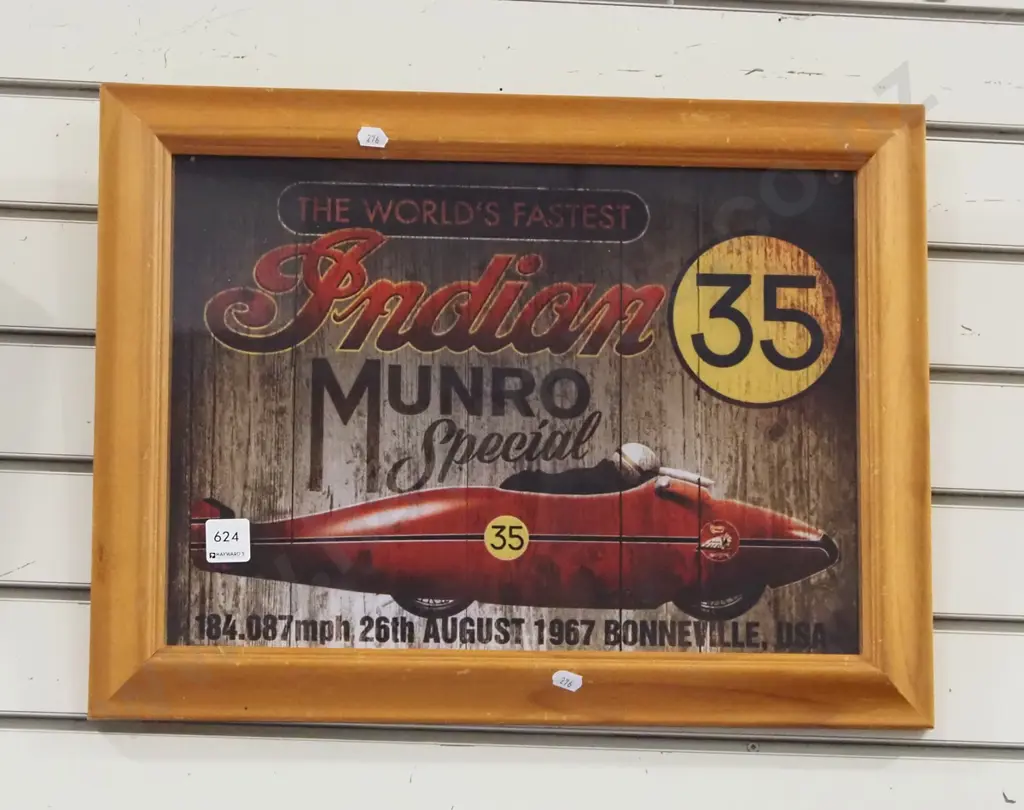 framed Burt Munro poster print Image 1++