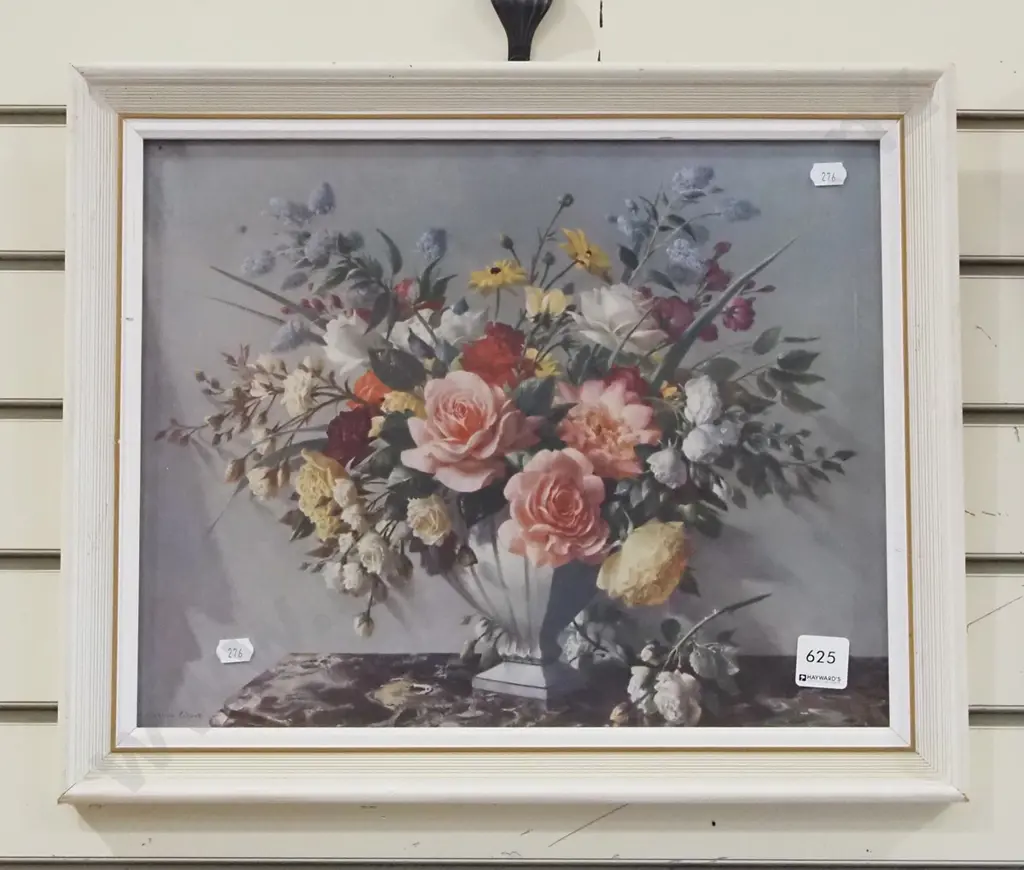 framed Vernon Ward print - flowers H370 W290 Image 1++