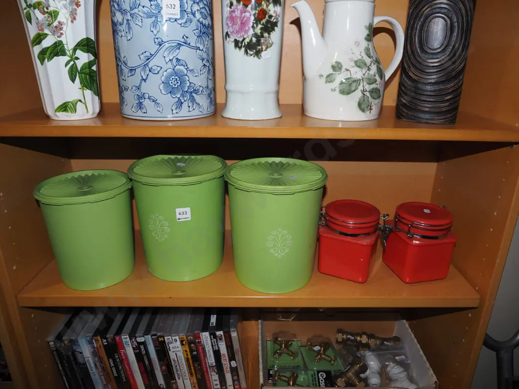shelf of storage canisters Image 1++