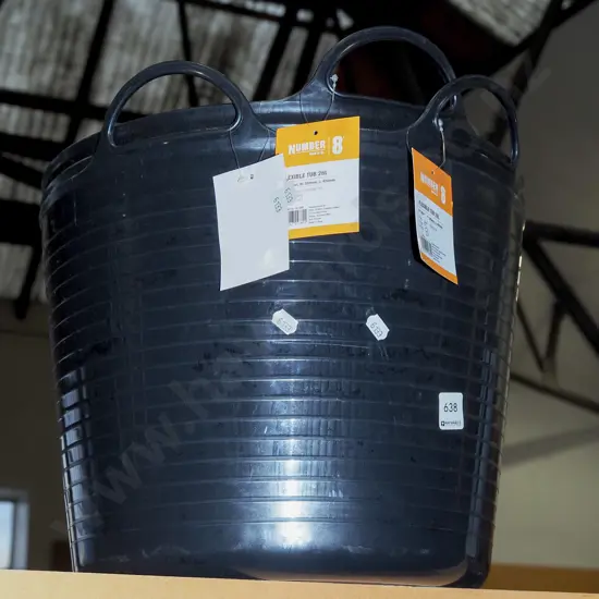 2x Number 8 black flexible 26L tubs