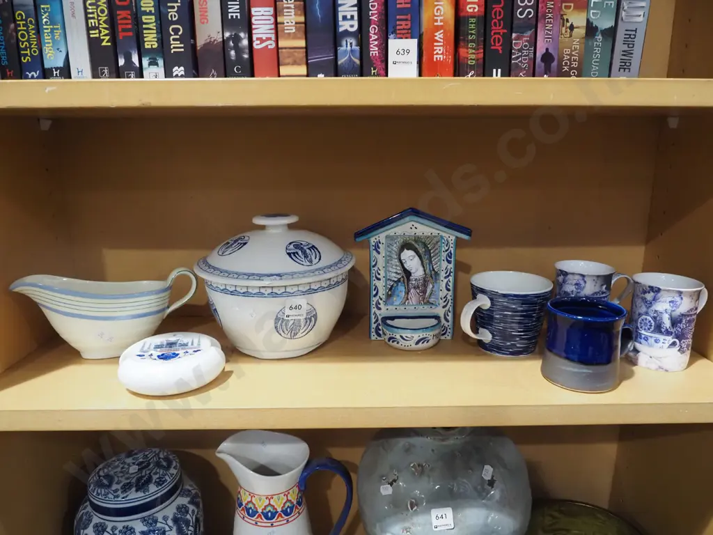 shelf; coffee cups, lidded bowl, gravy boat etc Image 1++