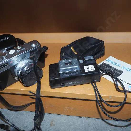 Minolta 35mm and Kodak 35mm cameras