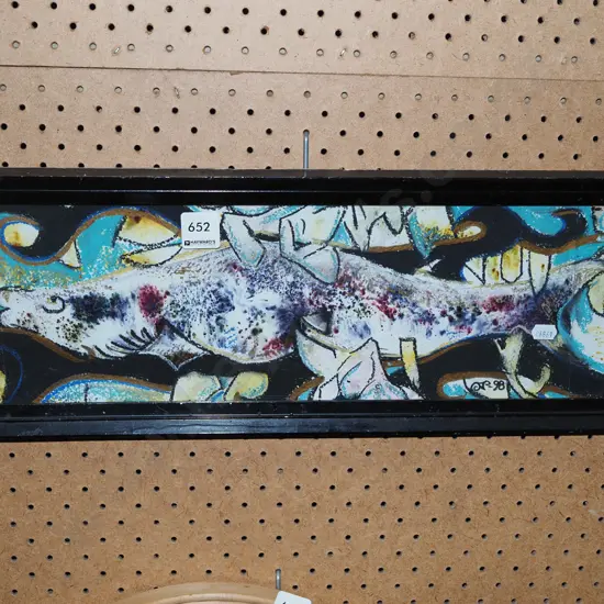 framed mixed media  - fish