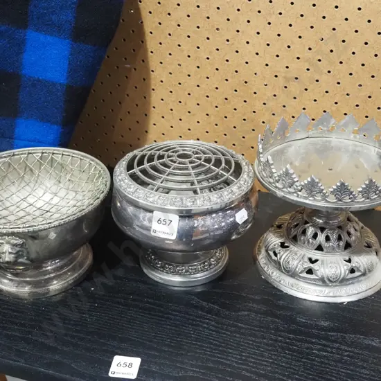 plated ware; rose bowls, comports