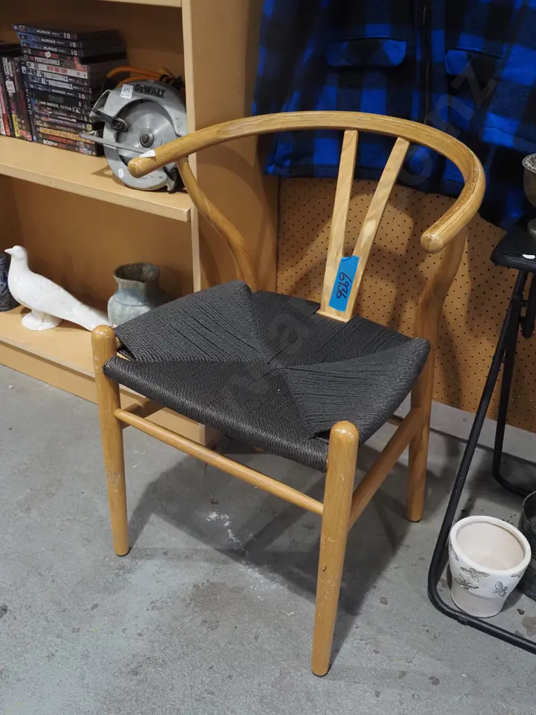 bent oak and rope armchair Image 1++