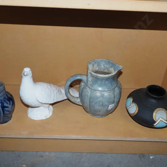 ceramic electric kettle, bird figurine, jug, vase