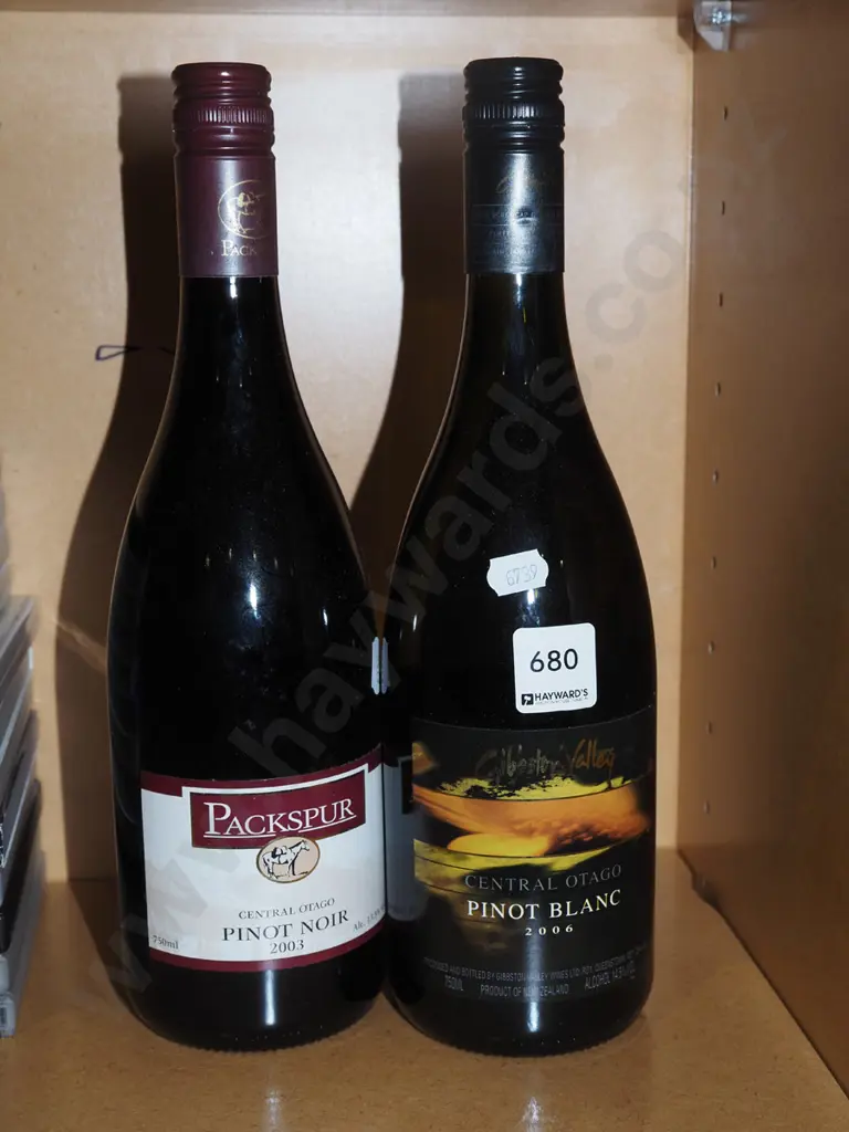 bottle of Packspur 2003 pinot noir, Gibston Valley pinot blanc 2006 Image 1++