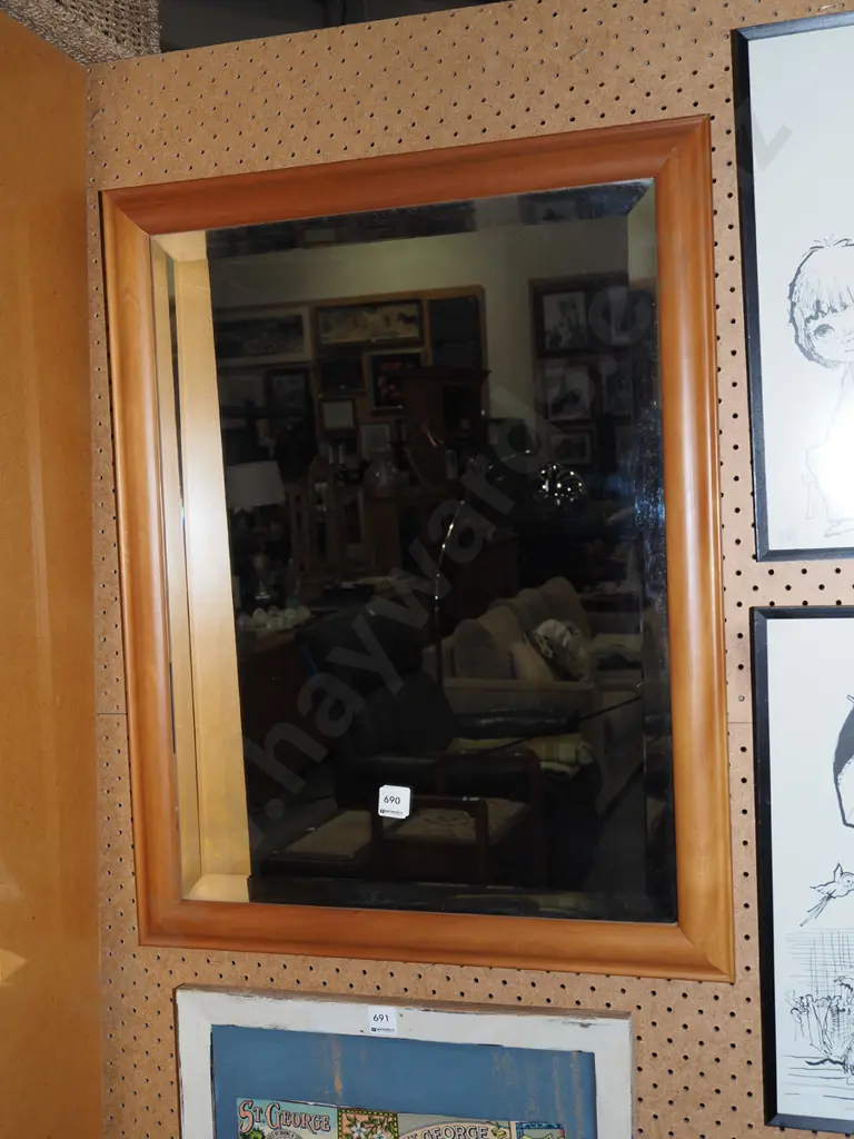 bevelled edge wall mirror H700 W530 Image 1++
