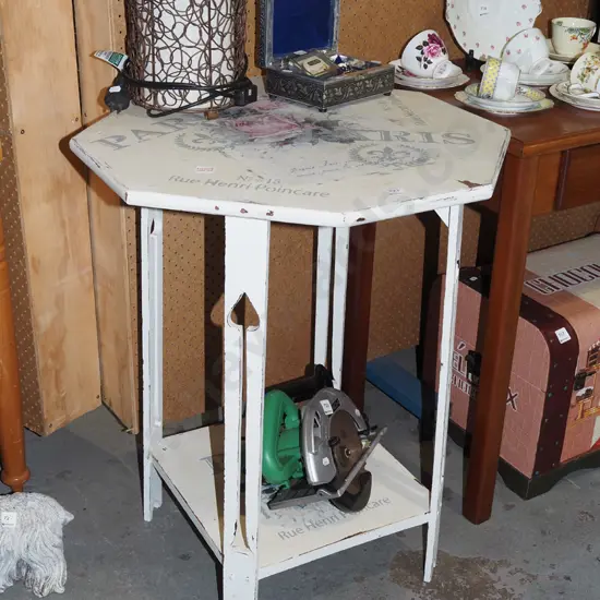 French themed decorated octagonal lamp table H800 W610