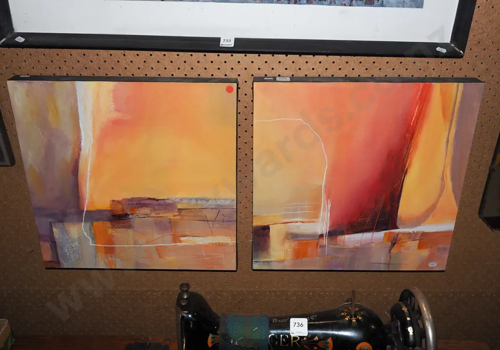 Doreen McNeil abstract - diptych Image 1++