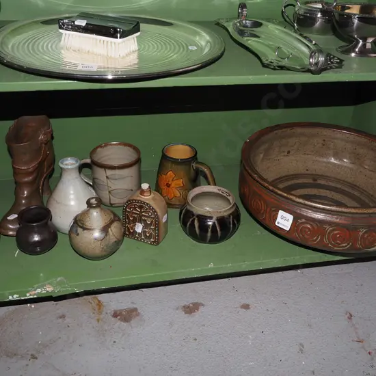 studio pottery fruit bowl - repair, vases, ceramic boot etc