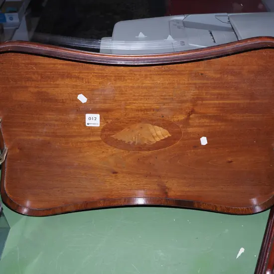 brass and wood inlay gallery tray W520