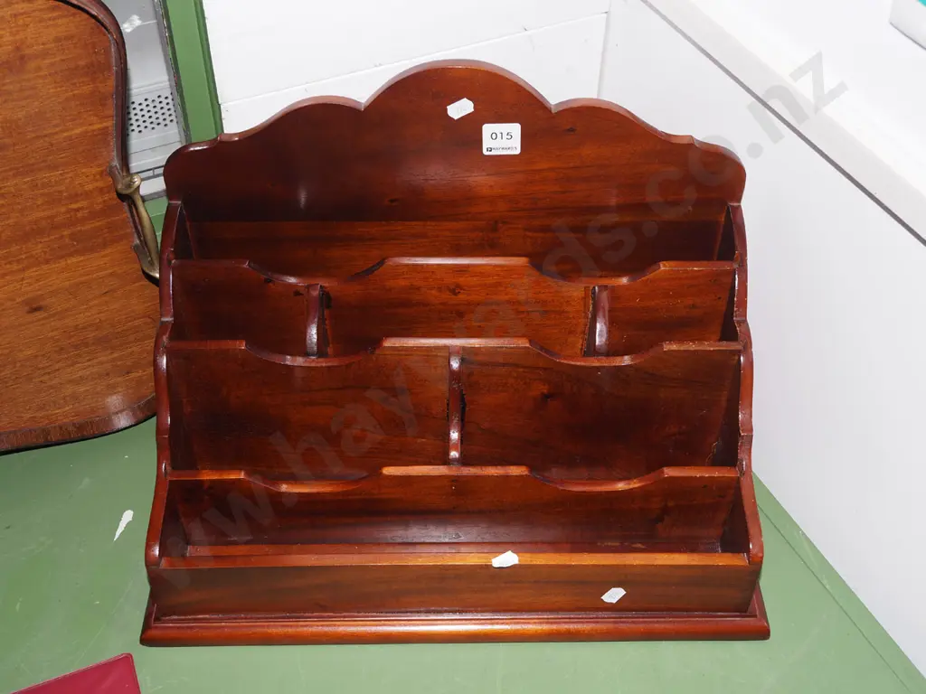 mahogany stationery organiser H320 Image 1++