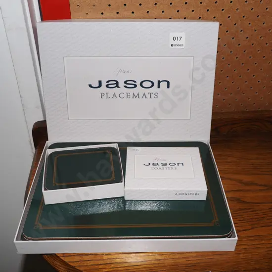 Jasons green placemats and coasters