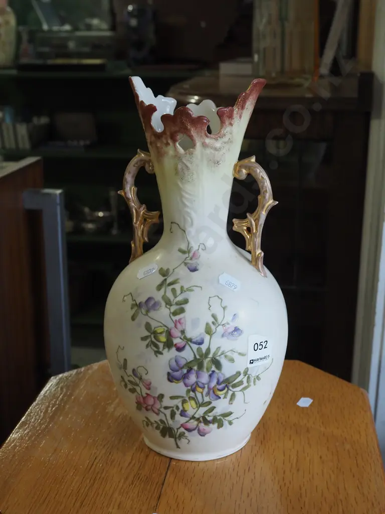Austrian hand painted and gilt vase H300 Image 1++