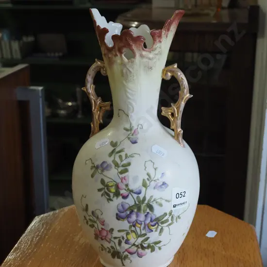 Austrian hand painted and gilt vase H300