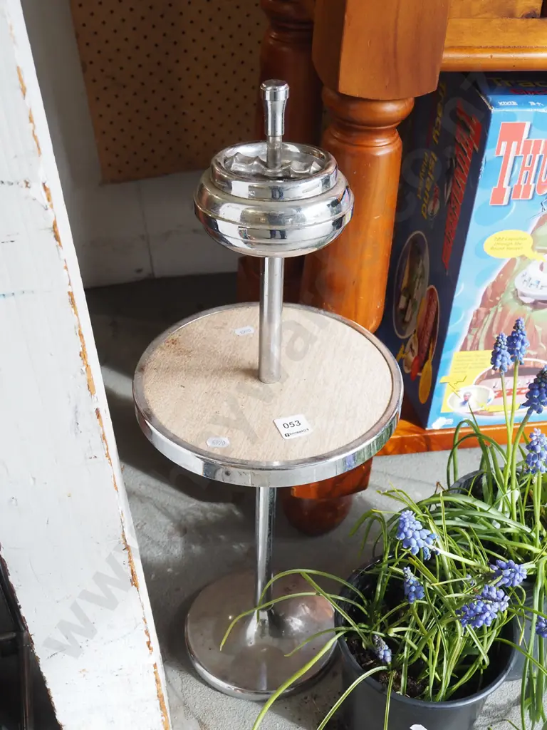 deco chrome and formica smoker's stand Image 1++
