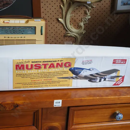 yet to be asssembled model of North American P-51 Mustang