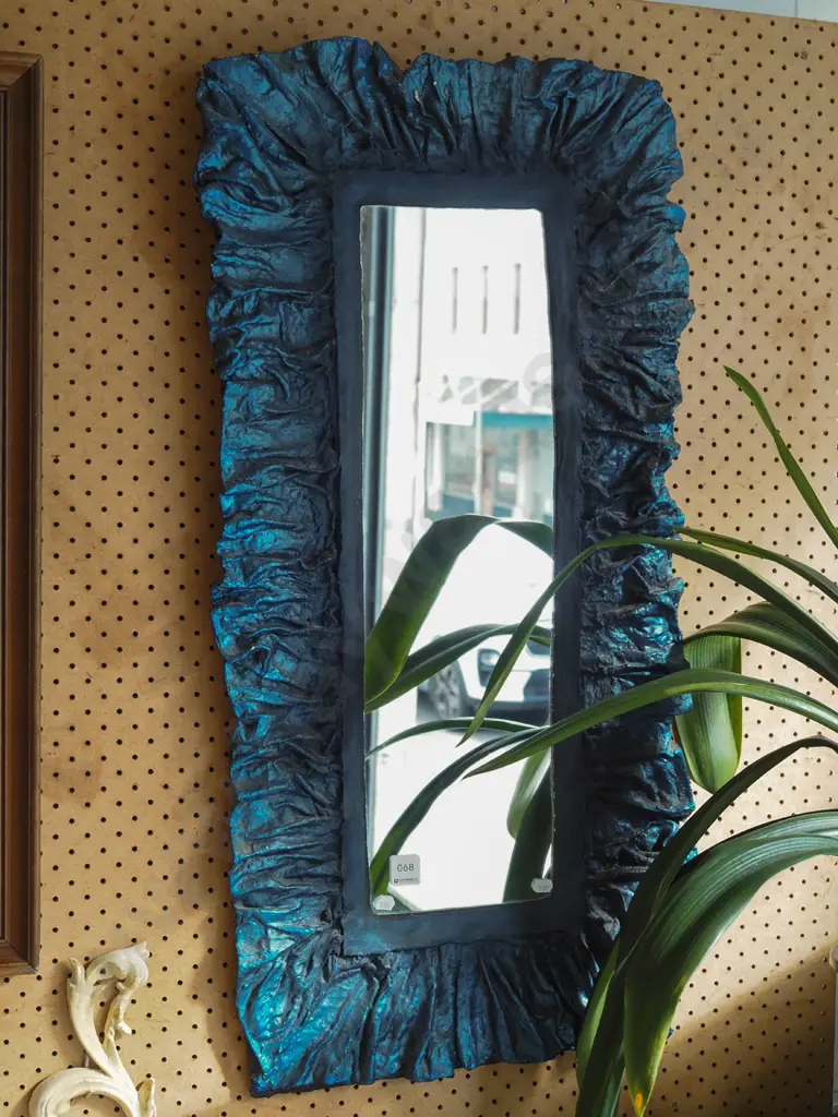unusual resin and fabric framed wall mirror H860 W420 Image 1++