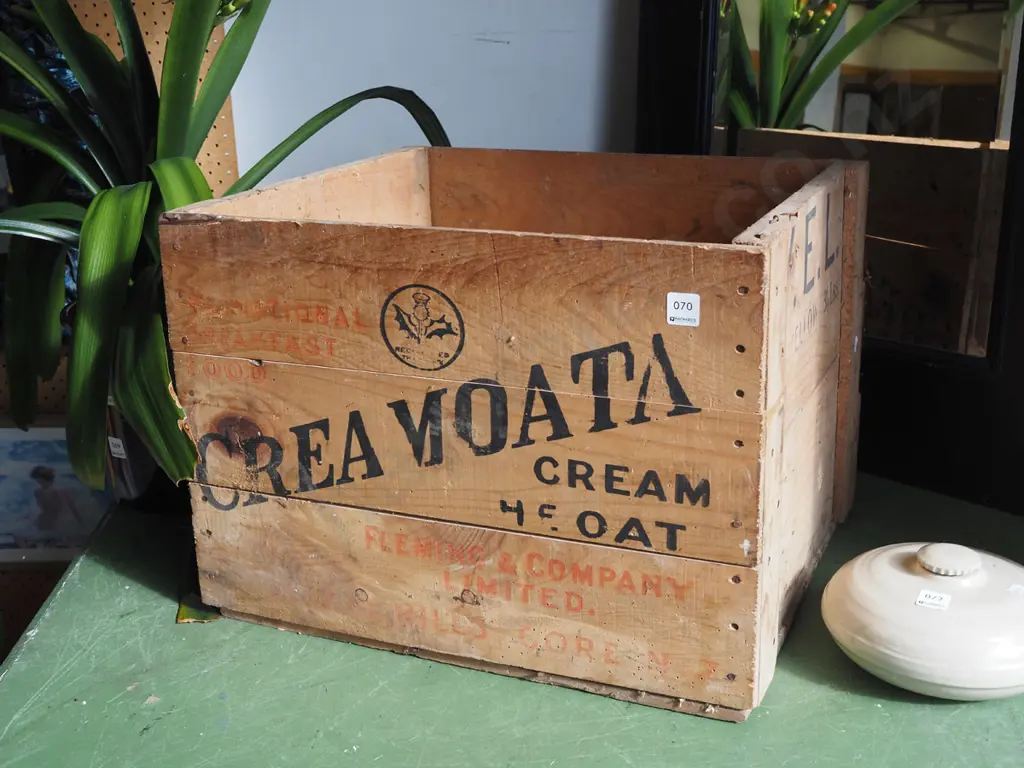 large vintage Creamoata box - some borer Image 1++
