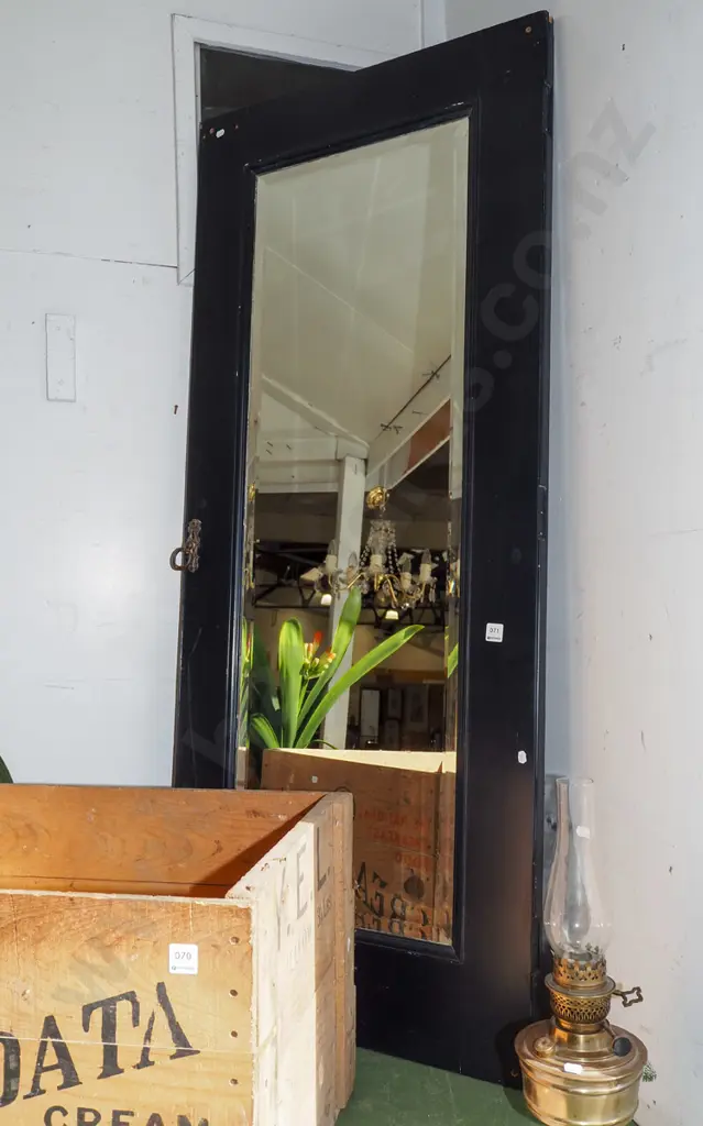 black painted wardrobe door with bevelled glass mirror H1500 W650 Image 1++