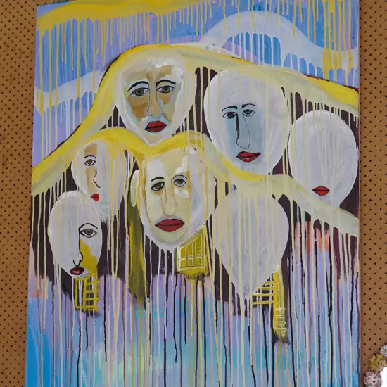 large acrylic on canvas - faces