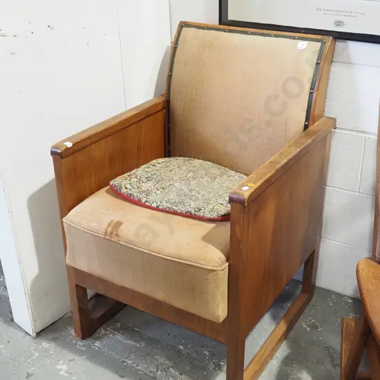 deco solid rimu and ply armchair