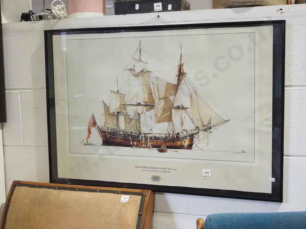 framed poster print - the HM Bark Endeavour Image 1++