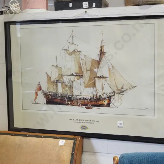 framed poster print - the HM Bark Endeavour