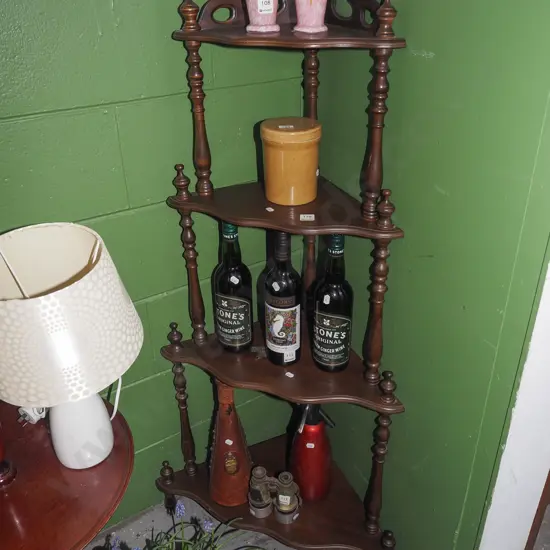 mdf faux veneer 4 shelf corner what not H1220 