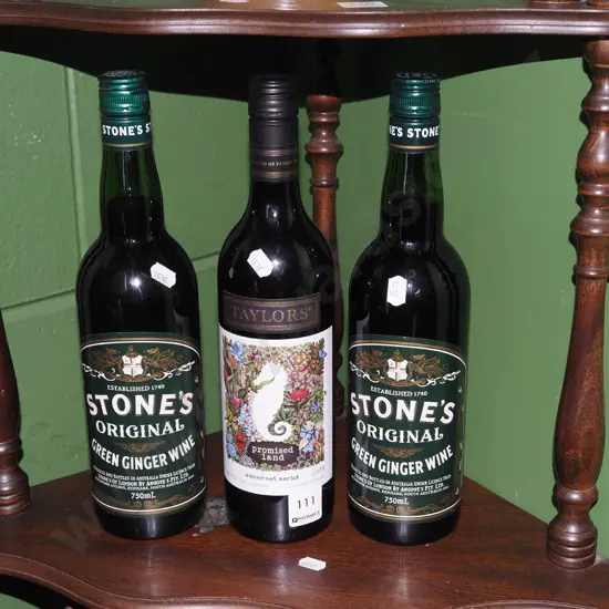2x bottles of Stones Ginger Wine, Taylors cabernet  merlot 2018