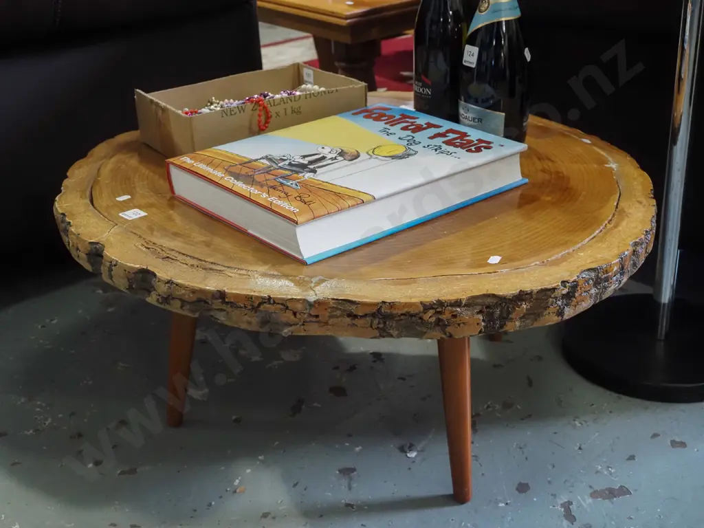 pine tree ring top coffee table H350 Diam800 Image 1++