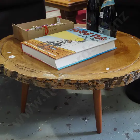 pine tree ring top coffee table H350 Diam800