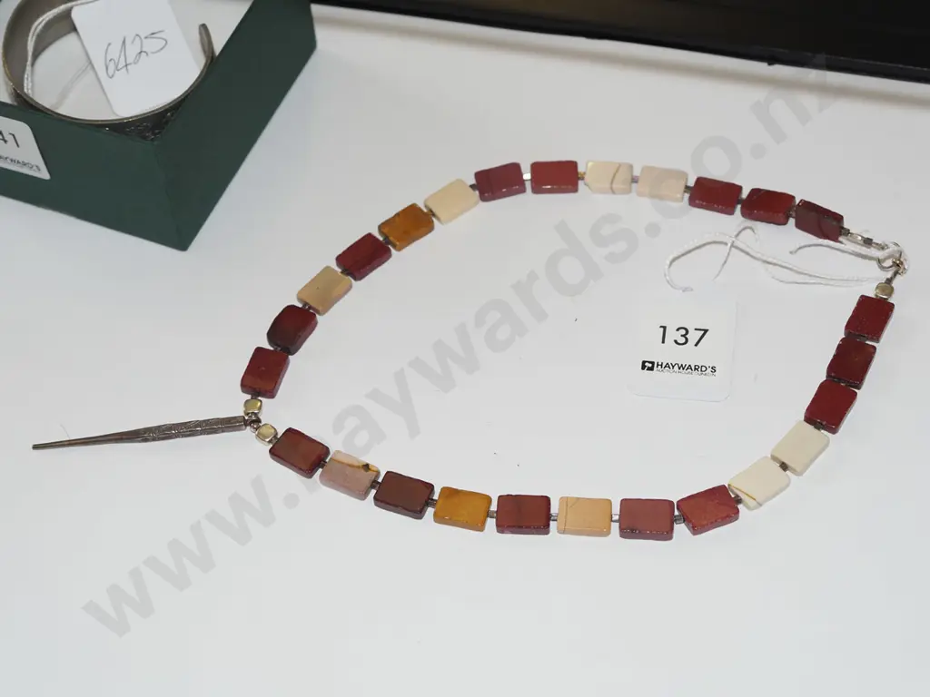 sterling silver beads & pendant square bead necklace 36gms Image 1++